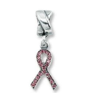 Pandora 925 Pink Breast Cancer Ribbon Charm